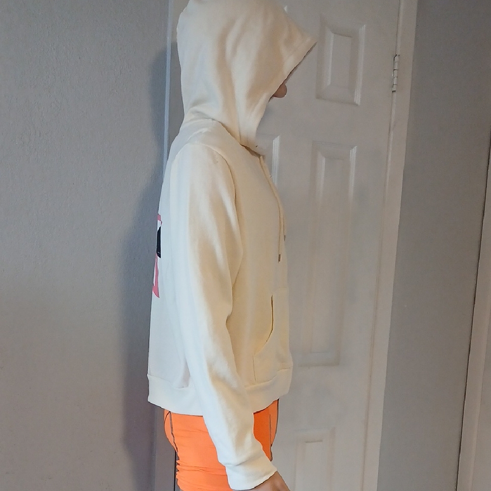 Cream Zip Up Sweater with Number Design - Picture 2 of 8